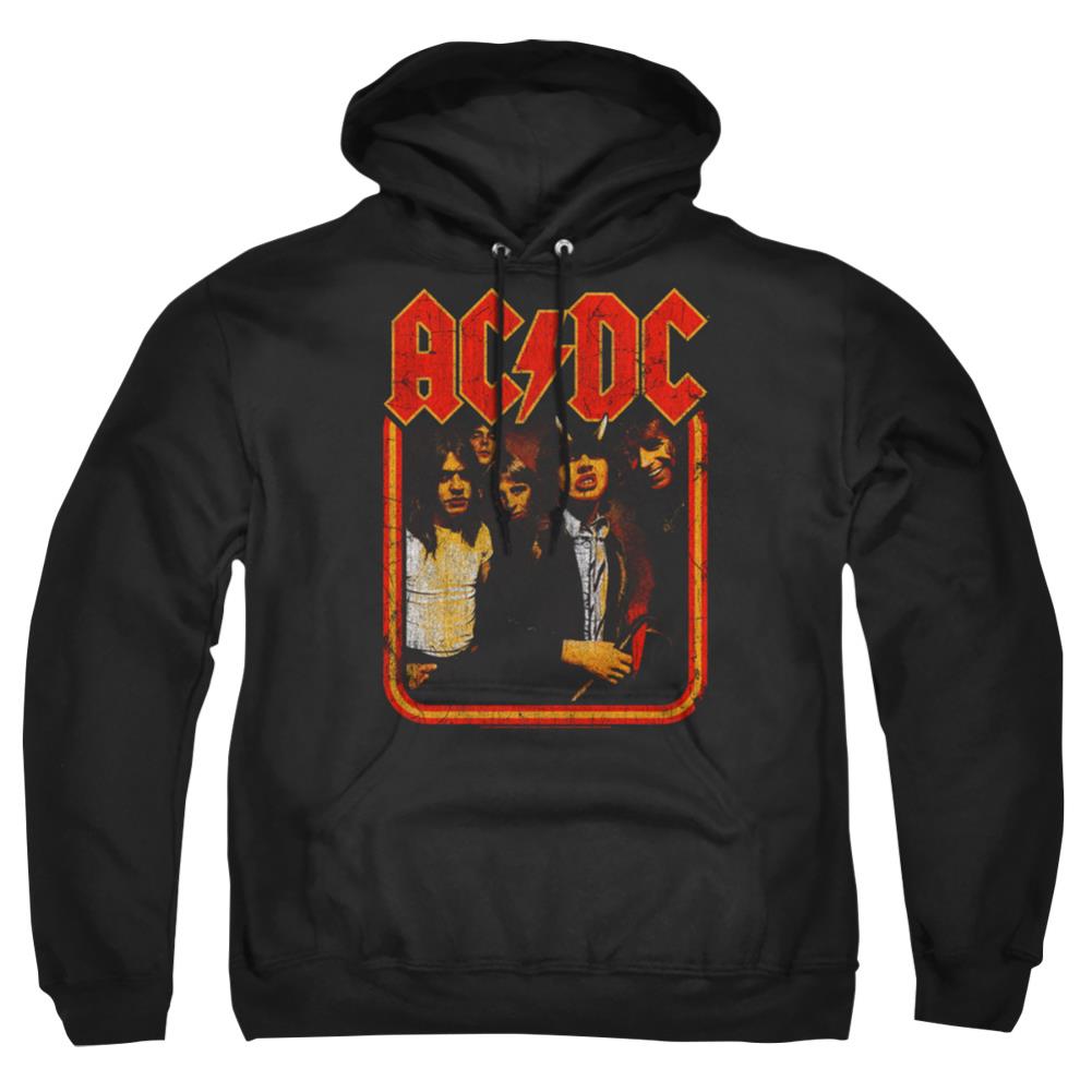 AC/DC Group Distressed Men's Pull-Over 75 25 Poly Hoodie