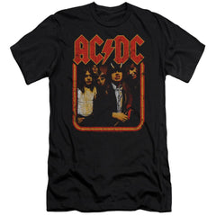 AC/DC Group Distressed Men's Ultra-Soft 30/1 Cotton Slim Short-Sleeve T-Shirt