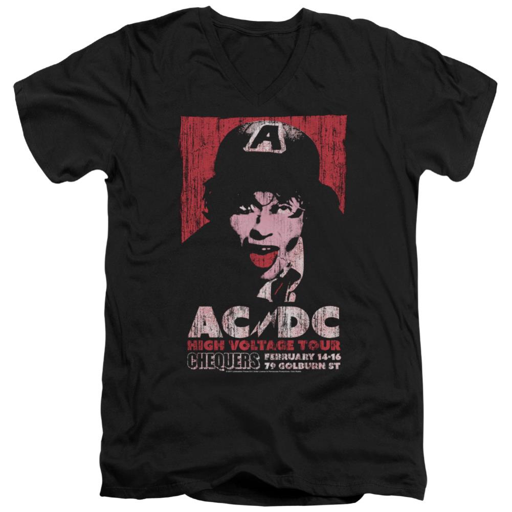 AC/DC High Voltage Live 1975 Men's 30/1 Cotton Slim V-Neck T-Shirt