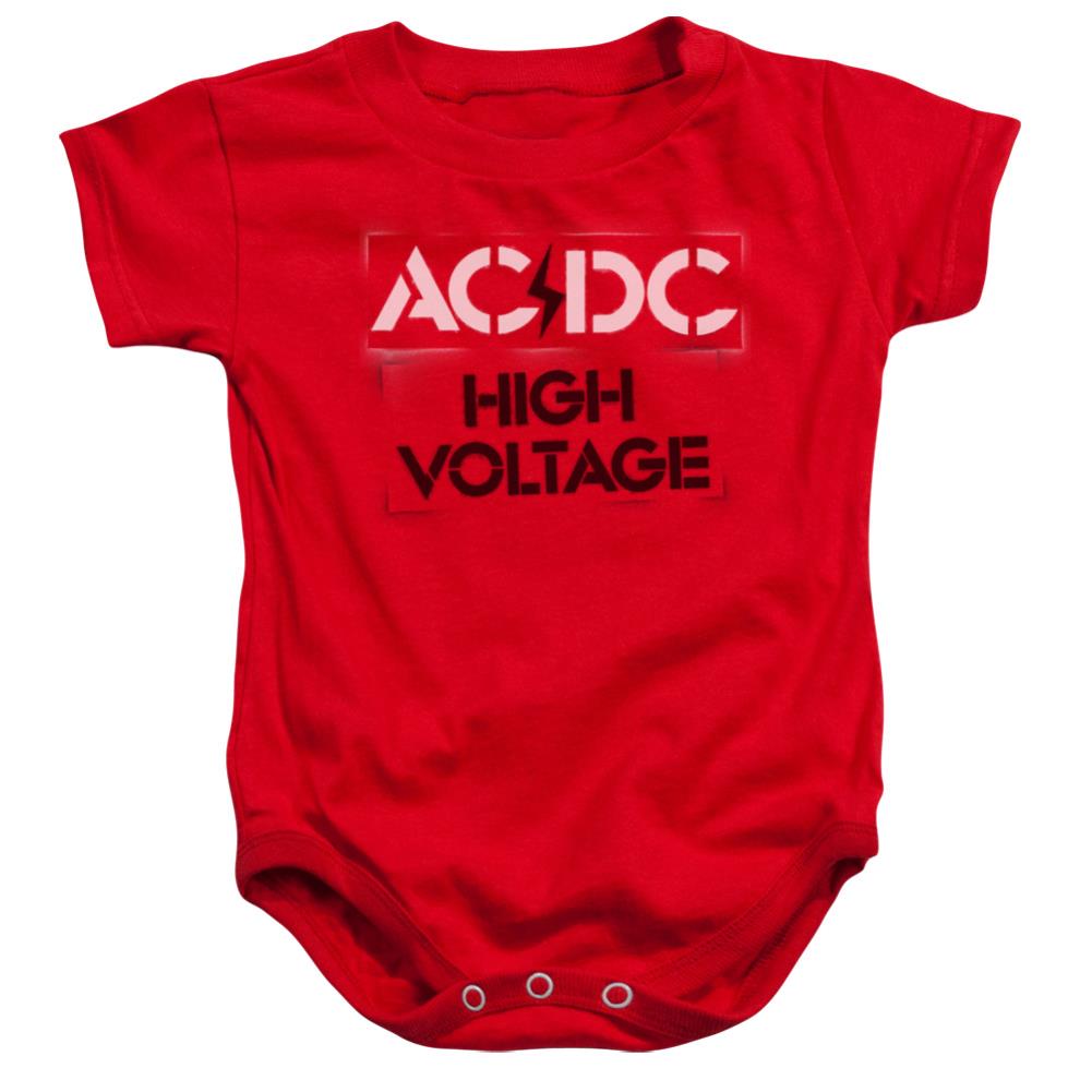 AC/DC High Voltage Stencil Infant's Cotton Short-Sleeve Snapsuit