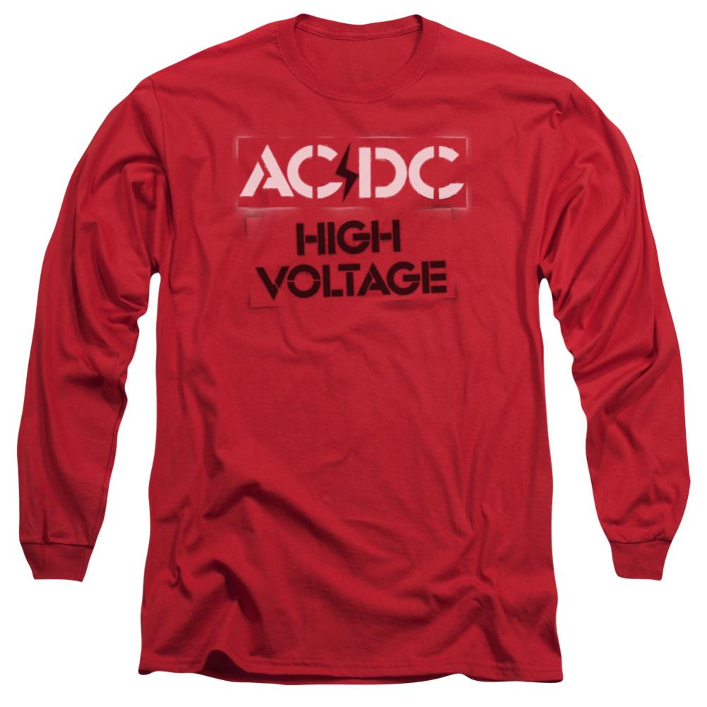 AC/DC High Voltage Stencil Men's 18/1 Cotton Long-Sleeve T-Shirt