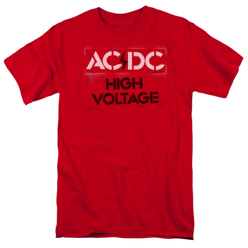 AC/DC High Voltage Stencil Men's 18/1 Cotton Short-Sleeve T-Shirt