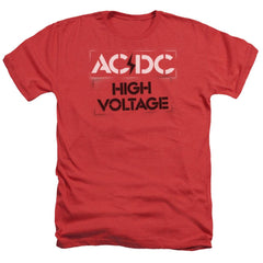 AC/DC High Voltage Stencil Men's 30/1 Heather 60 40 Poly Short-Sleeve T-Shirt