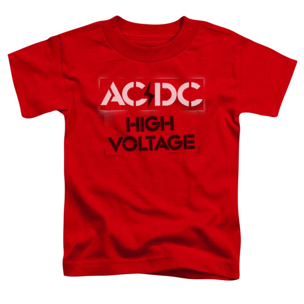 AC/DC High Voltage Stencil Toddler 18/1 Cotton Short-Sleeve T-Shirt