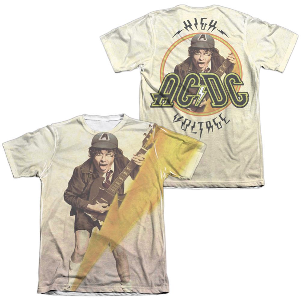 AC/DC Higher Voltage (Front/Back Print) Men's Regular Fit Poly Cotton Short-Sleeve T-Shirt