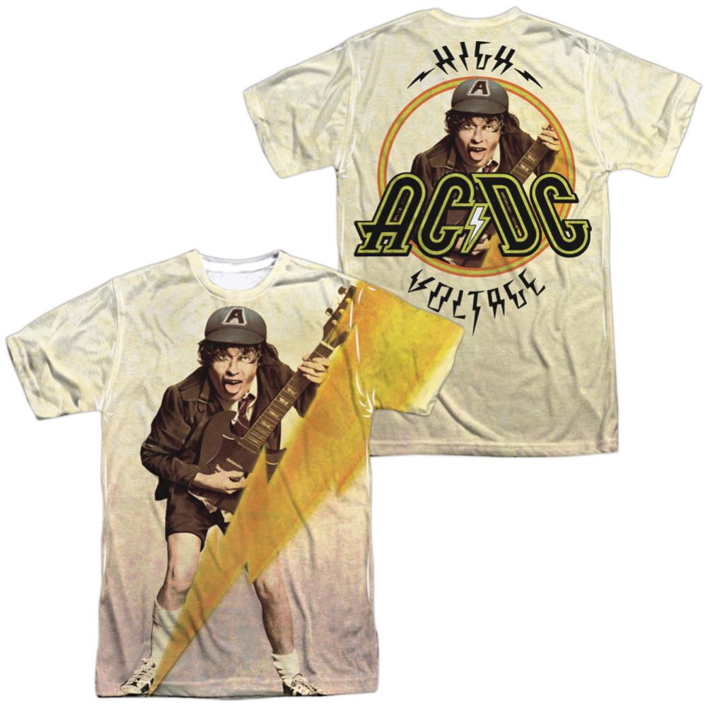 AC/DC Higher Voltage (Front/Back Print) Men's Regular Fit Polyester Short-Sleeve T-Shirt