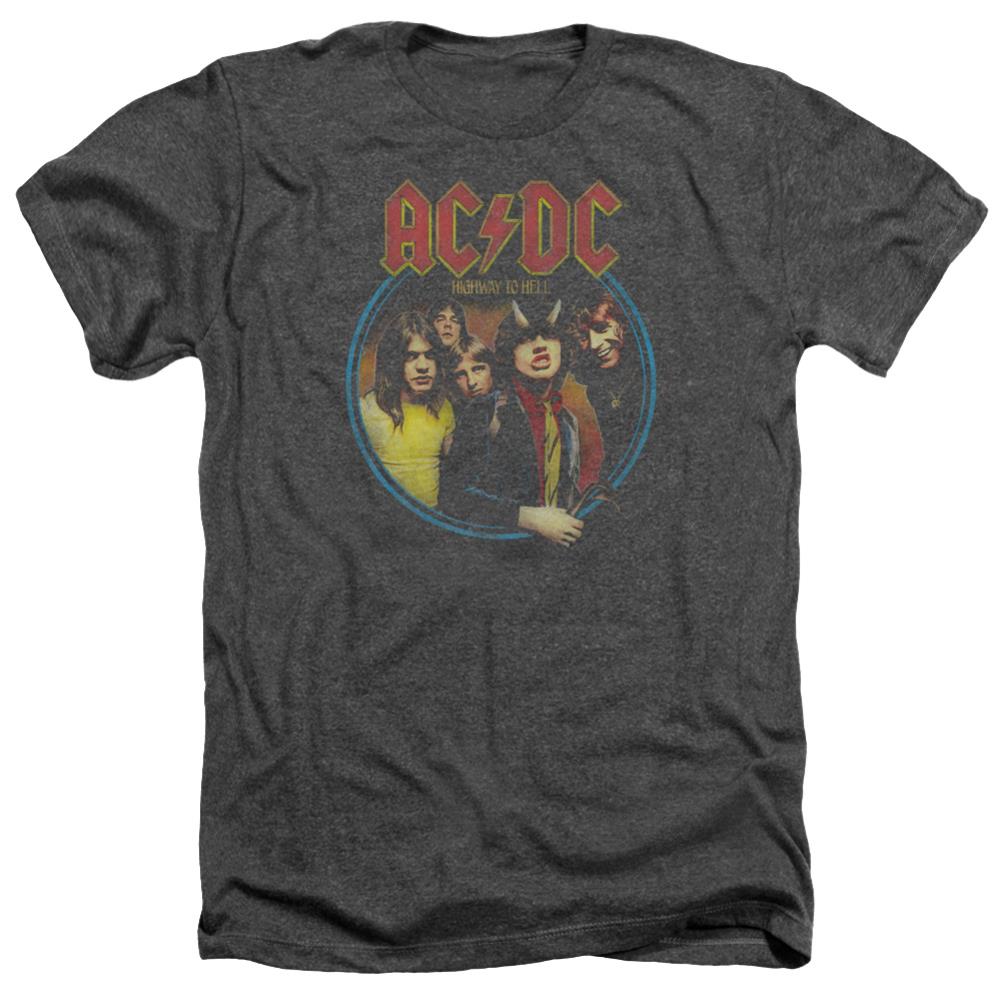 AC/DC Highway To Hell Men's 30/1 Heather 60 40 Poly Short-Sleeve T-Shirt