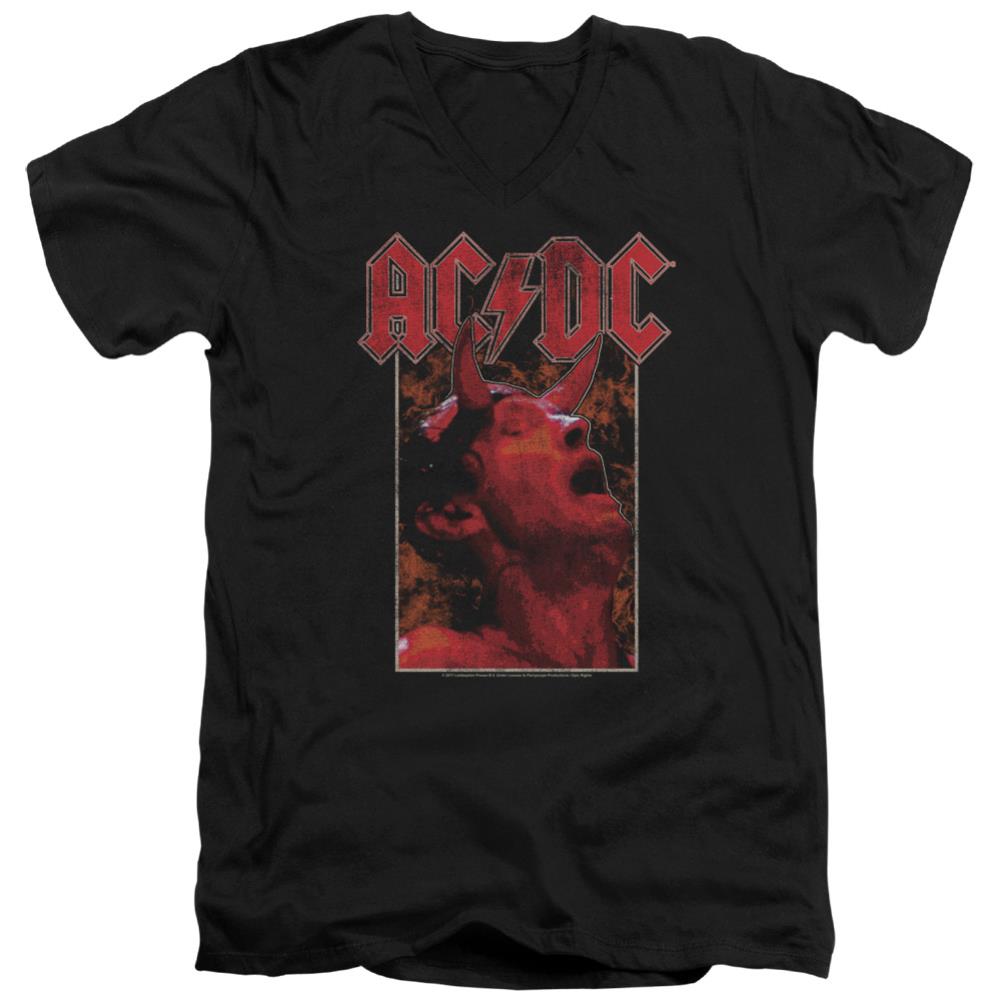 AC/DC Horns Men's 30/1 Cotton Slim V-Neck T-Shirt