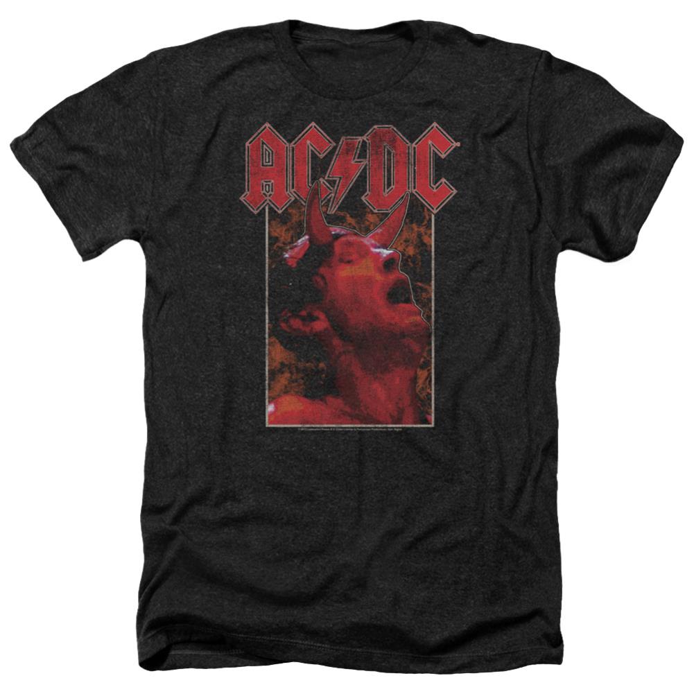 AC/DC Horns Men's 30/1 Heather 60 40 Poly Short-Sleeve T-Shirt