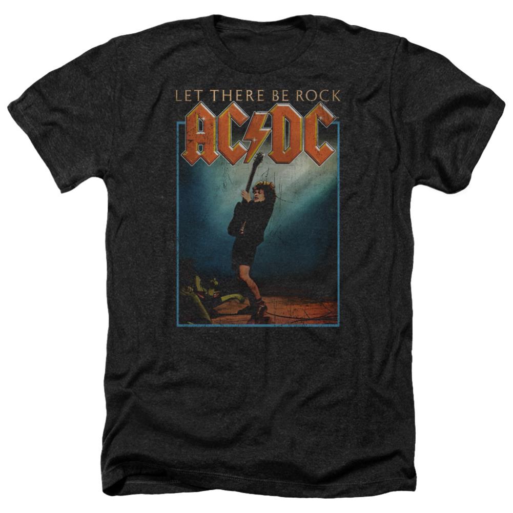 AC/DC Let There Be Rock Men's 30/1 Heather 60 40 Poly Short-Sleeve T-Shirt