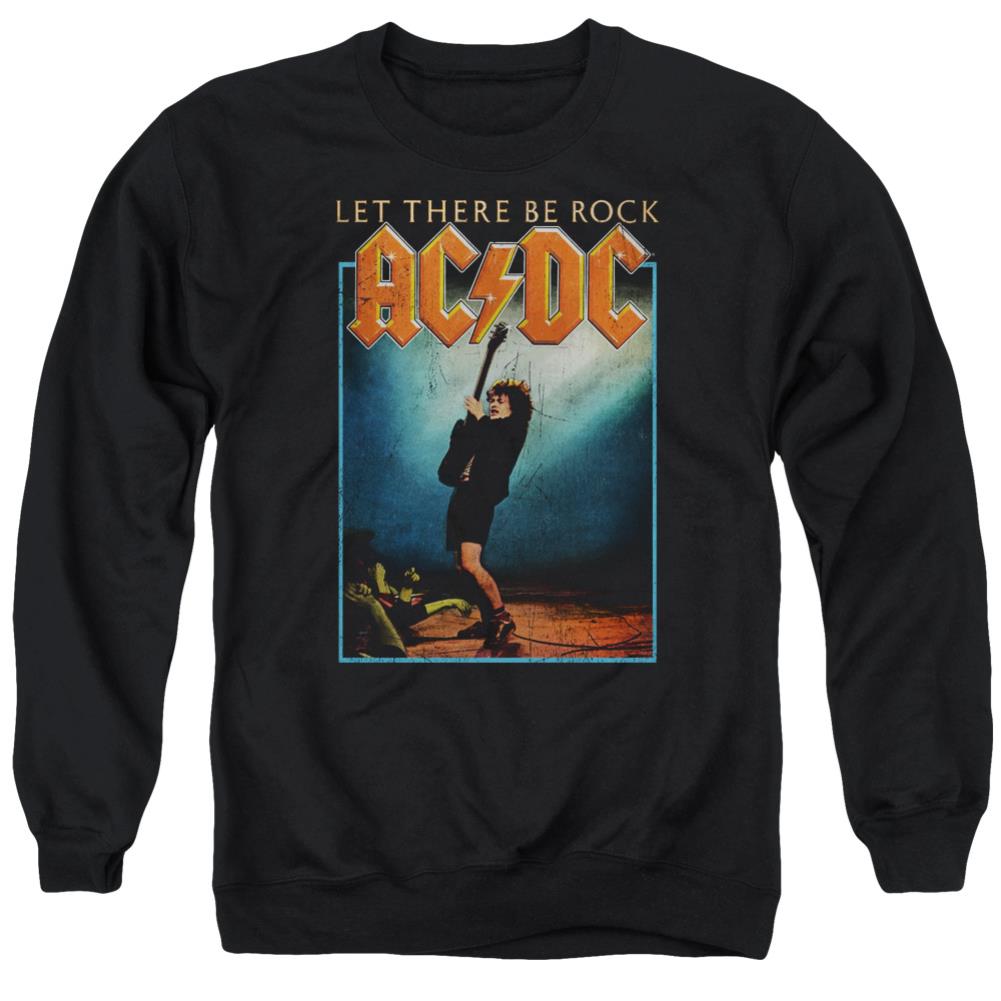 AC/DC Let There Be Rock Men's Crewneck 50 50 Poly Long-Sleeve T-Shirt