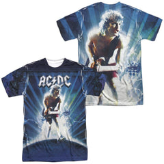 AC/DC Lightning (Front/Back Print) Men's Regular Fit Polyester Short-Sleeve T-Shirt