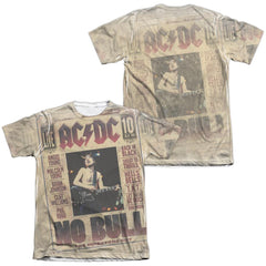 AC/DC No Bull (Front/Back Print) Men's Regular Fit Poly Cotton Short-Sleeve T-Shirt