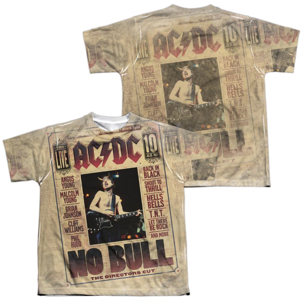 AC/DC No Bull (Front/Back Print) Youth Regular Fit Poly Short-Sleeve T-Shirt