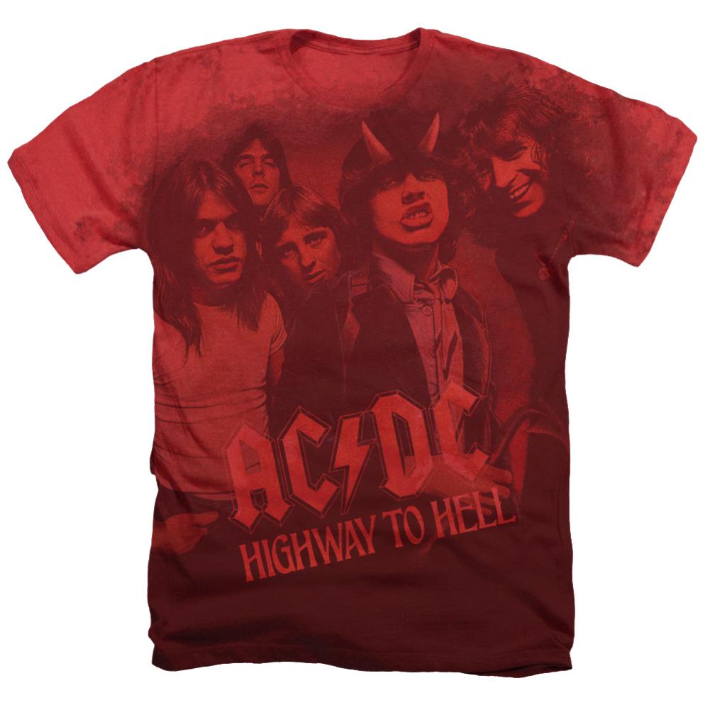 AC/DC On The Highway Men's 30/1 Cotton Poly Short-Sleeve Heather T-Shirt