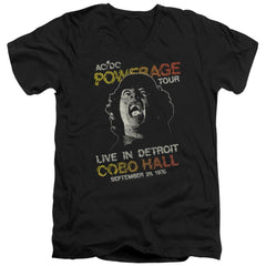 AC/DC Powerage Tour Men's 30/1 Cotton Slim V-Neck T-Shirt