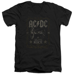 AC/DC Rock Label Men's 30/1 Cotton Slim V-Neck T-Shirt