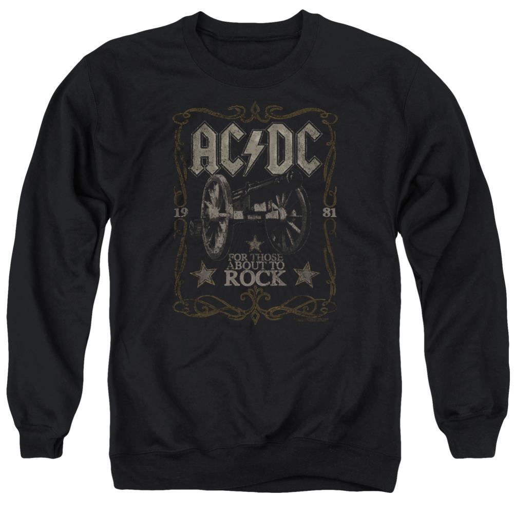 AC/DC Rock Label Men's Crewneck 50 50 Poly Long-Sleeve T-Shirt