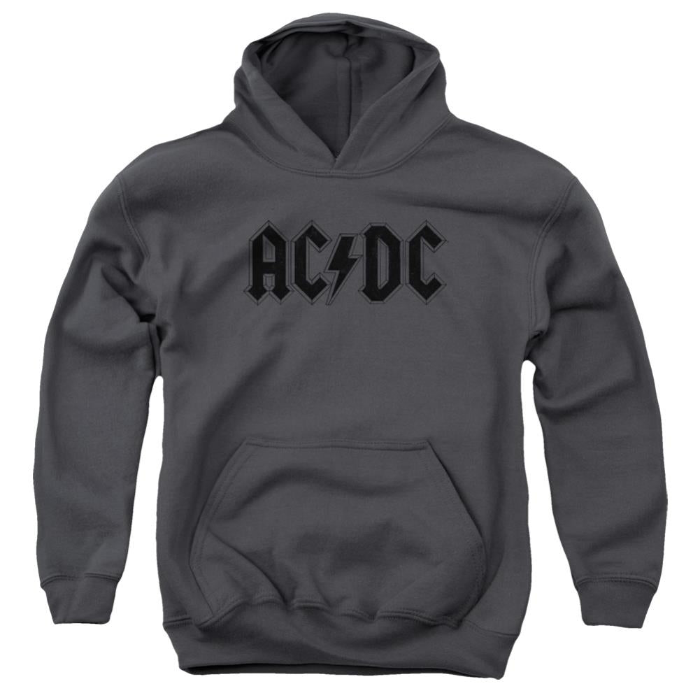 AC/DC Worn Logo Youth Cotton Poly Pull-Over Hoodie