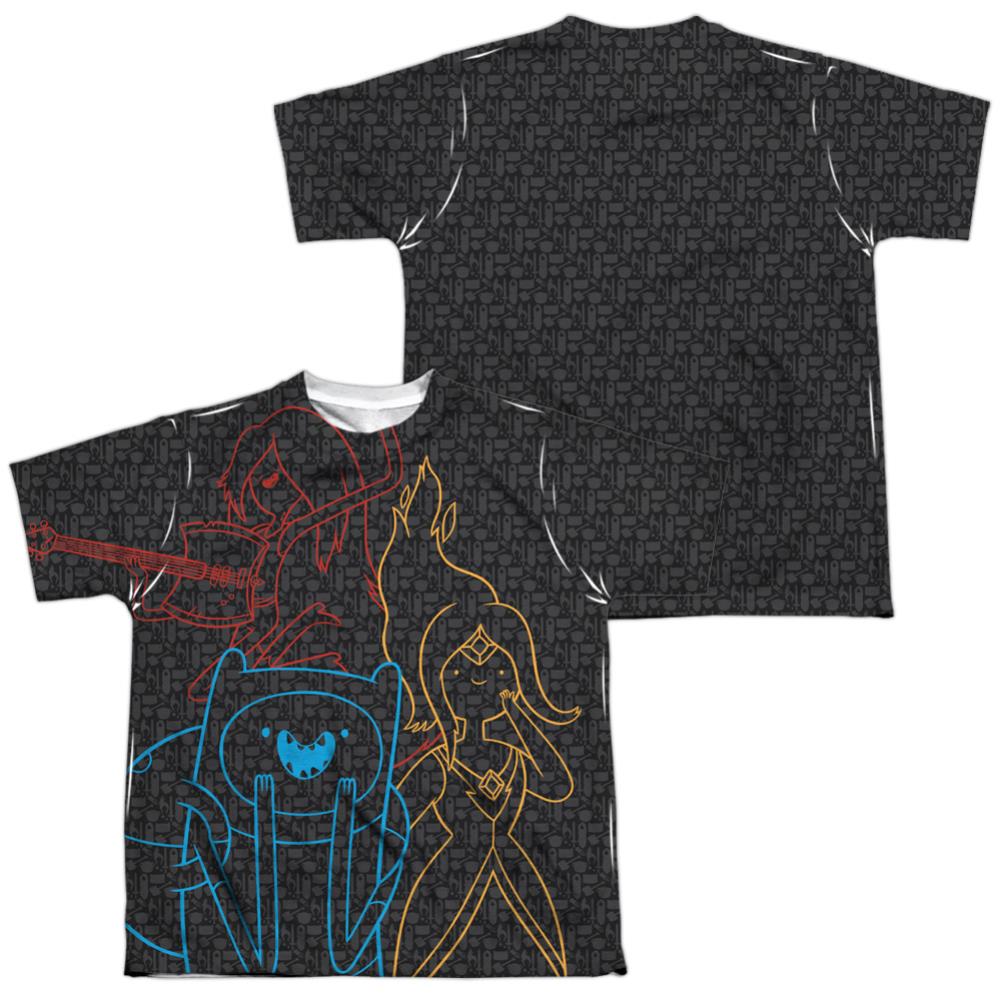 Adventure Time Adventure Trio (Front/Back Print) Youth Regular Fit Poly Short-Sleeve T-Shirt