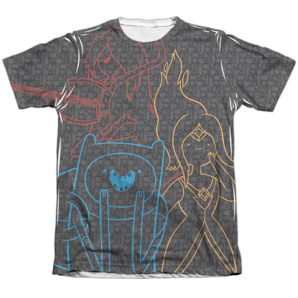 Adventure Time Adventure Trio Men's Regular Fit Poly Cotton Short-Sleeve T-Shirt