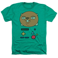 Adventure Time Bmo Mask Men's 30/1 Heather 60 40 Poly Short-Sleeve T-Shirt