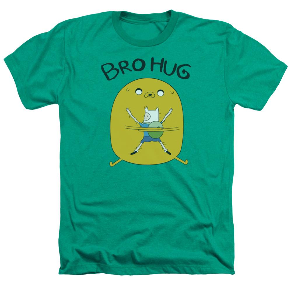 Adventure Time Bro Hug Men's 30/1 Heather 60 40 Poly Short-Sleeve T-Shirt