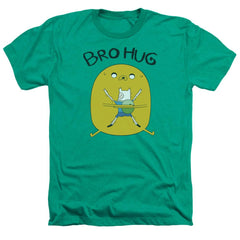 Adventure Time Bro Hug Men's 30/1 Heather 60 40 Poly Short-Sleeve T-Shirt