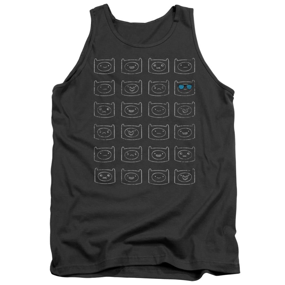Adventure Time Finn Faces Men's 18/1 Cotton Tank Top