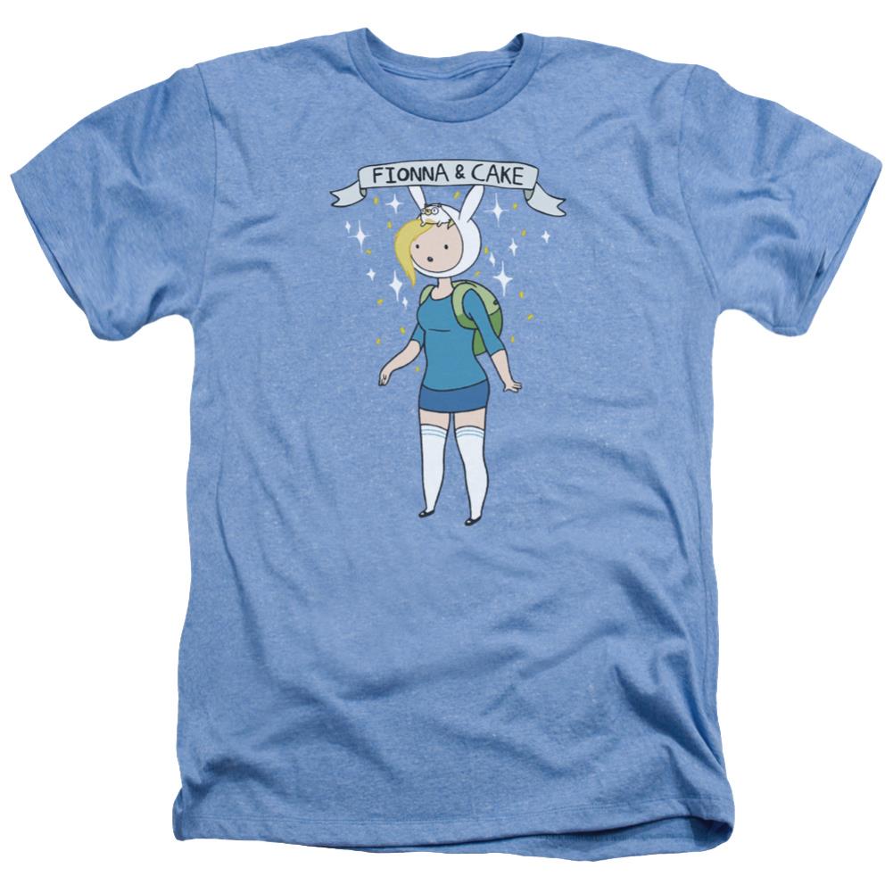 Adventure Time Fionna & Cake Men's 30/1 Heather 60 40 Poly Short-Sleeve T-Shirt