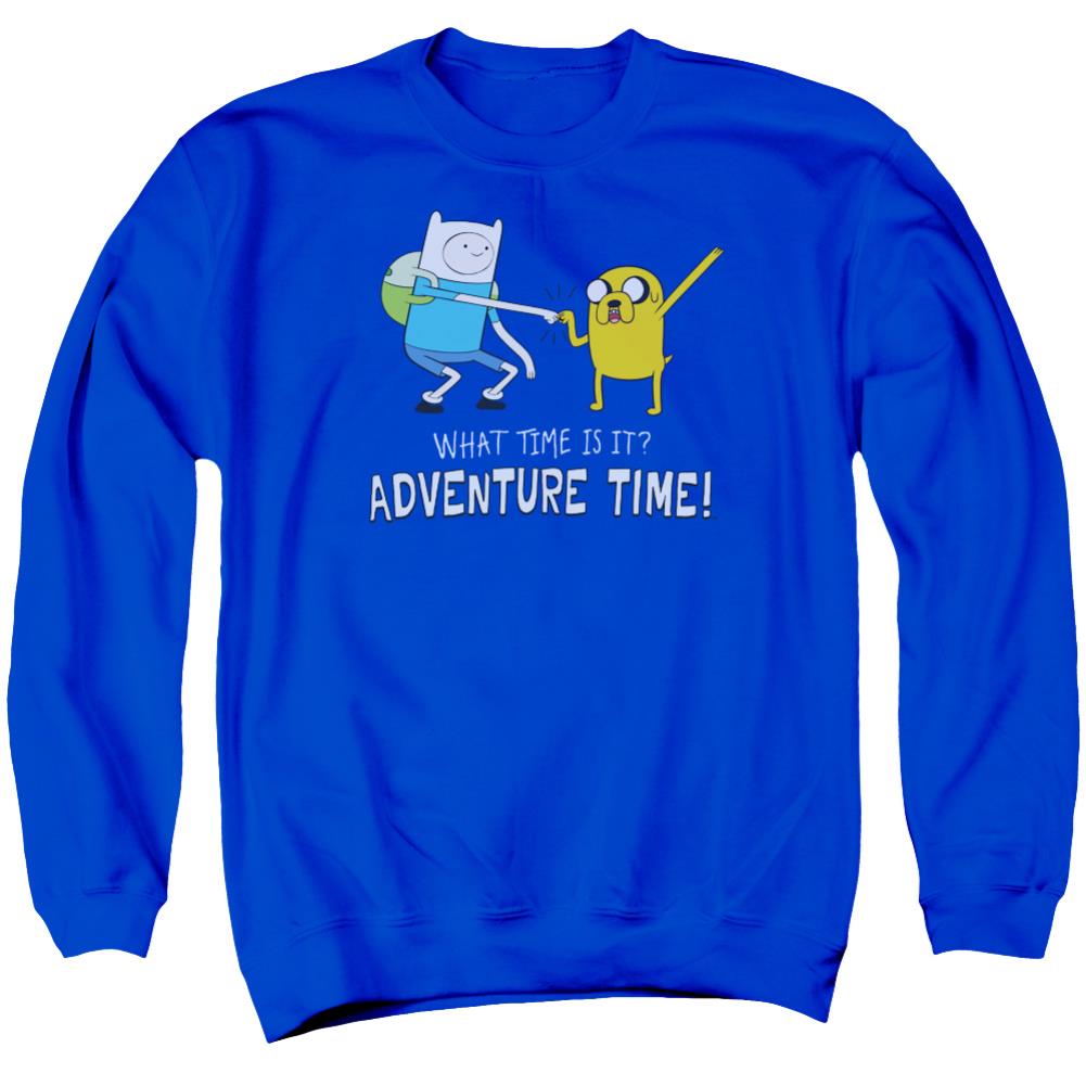 Adventure Time Fist Bump Men's Crewneck 50 50 Poly Long-Sleeve T-Shirt