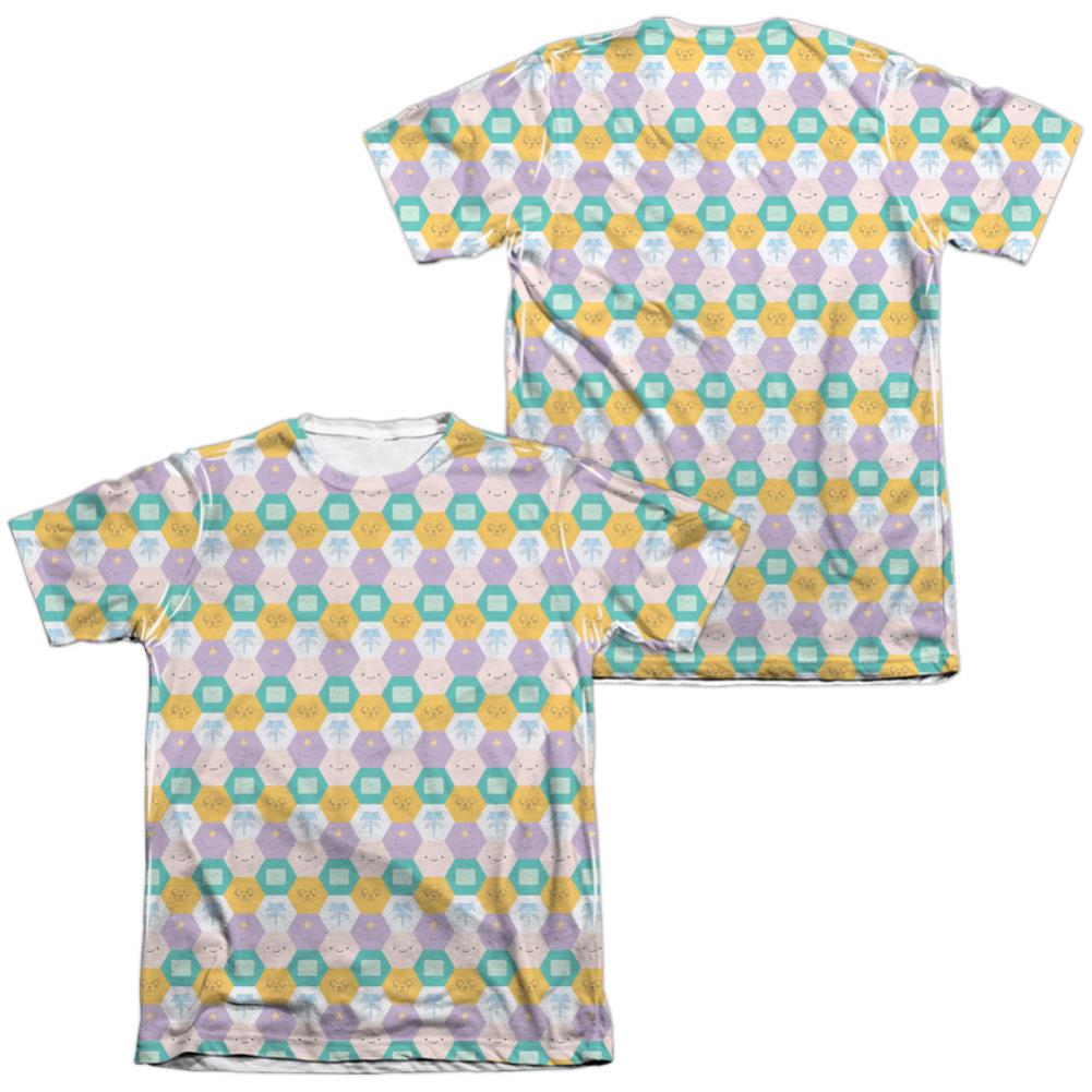 Adventure Time Hexagon Pattern (Front/Back Print) Men's Regular Fit Poly Cotton Short-Sleeve T-Shirt