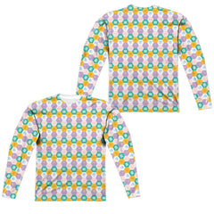 Adventure Time Hexagon Pattern (Front/Back Print) Men's Regular Fit Polyester Long-Sleeve T-Shirt
