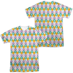 Adventure Time Hexagon Pattern (Front/Back Print) Men's Regular Fit Polyester Short-Sleeve T-Shirt
