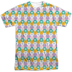 Adventure Time Hexagon Pattern Men's Regular Fit Polyester Short-Sleeve T-Shirt