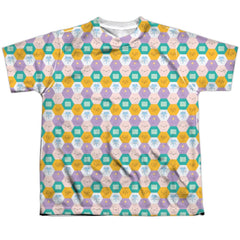 Adventure Time Hexagon Pattern Youth Regular Fit Poly Short-Sleeve T-Shirt