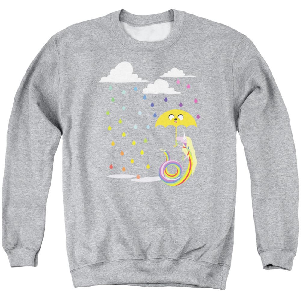 Adventure Time Lady In The Rain Men's Crewneck 50 50 Poly Long-Sleeve T-Shirt