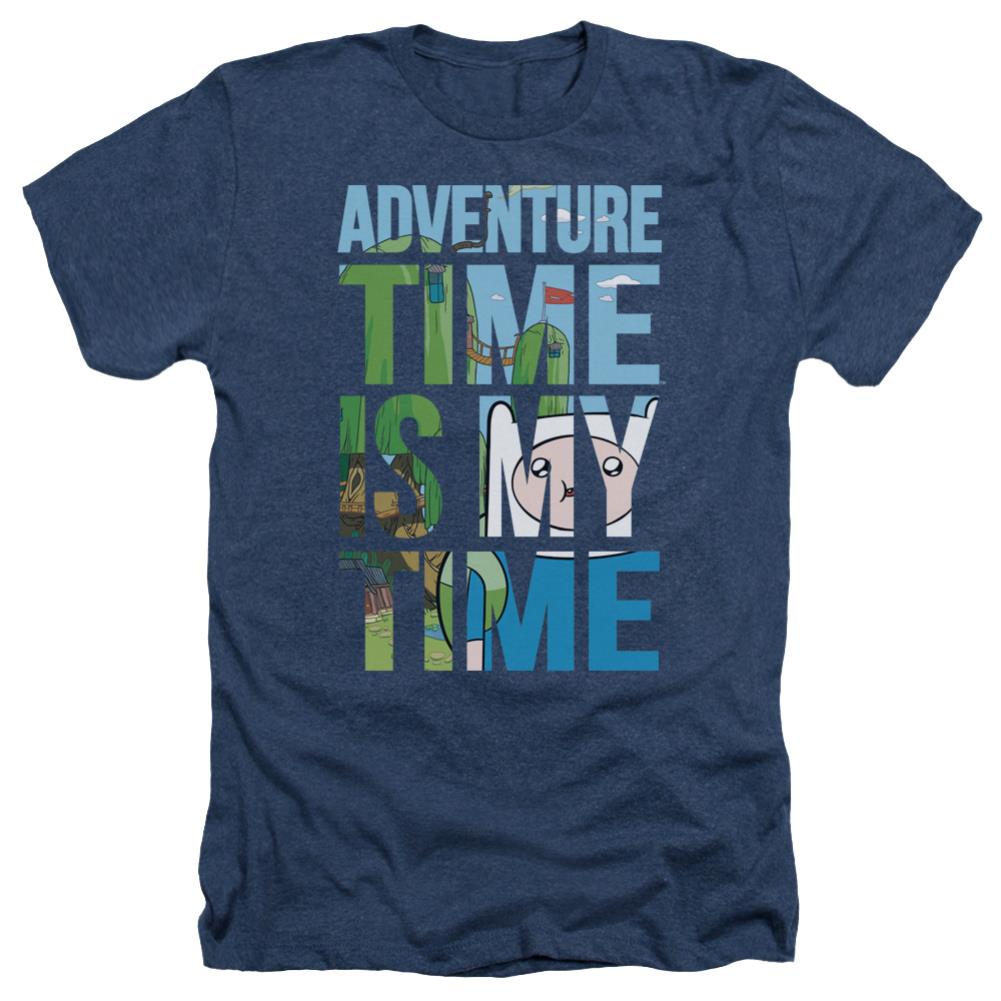 Adventure Time My Time Men's 30/1 Heather 60 40 Poly Short-Sleeve T-Shirt