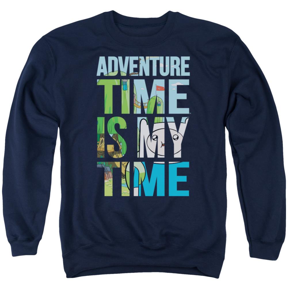Adventure Time My Time Men's Crewneck 50 50 Poly Long-Sleeve T-Shirt