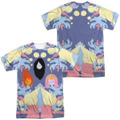 Adventure Time Pb, Fp & Marceline (Front/Back Print) Men's Regular Fit Polyester Short-Sleeve T-Shirt