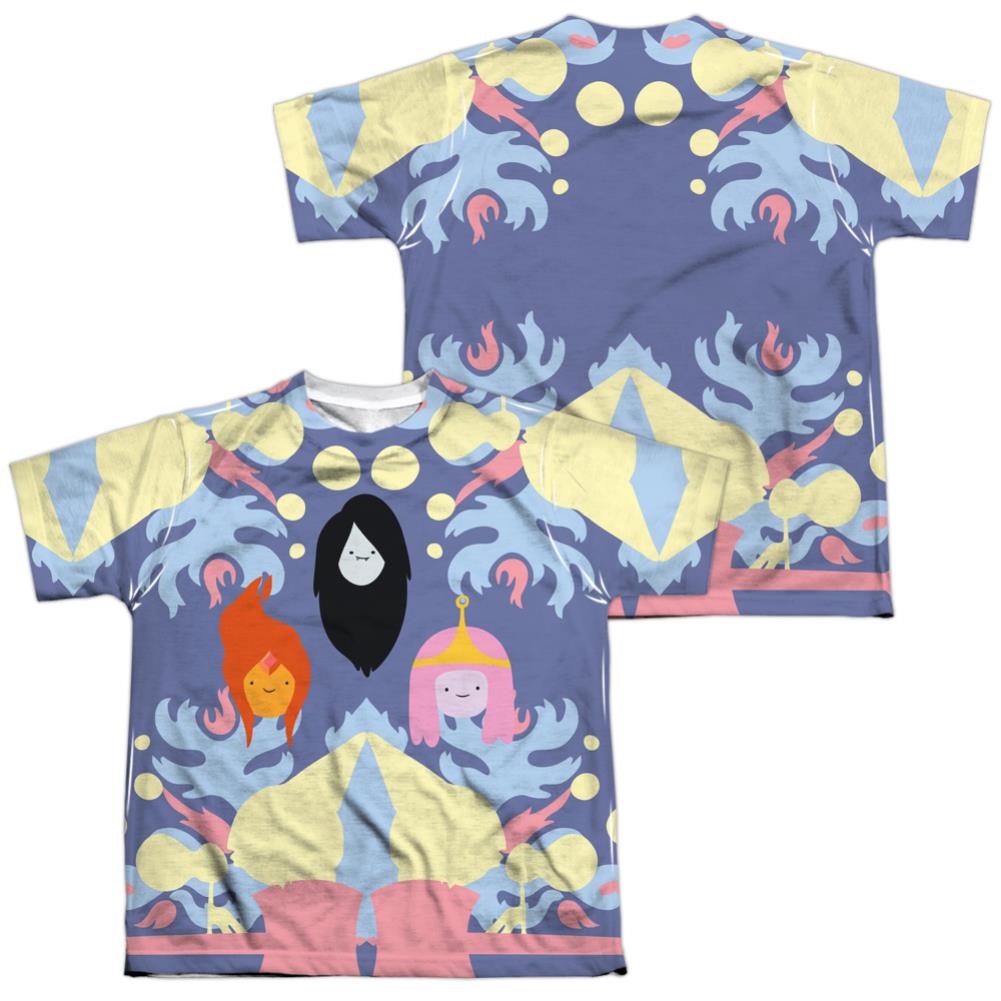 Adventure Time Pb, Fp & Marceline (Front/Back Print) Youth Regular Fit Poly Short-Sleeve T-Shirt