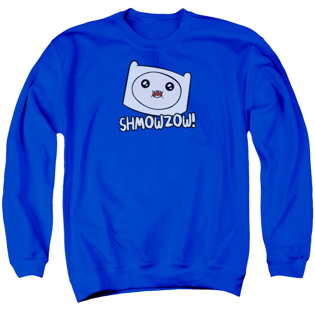 Adventure Time Shmowzow Men's Crewneck 50 50 Poly Long-Sleeve T-Shirt