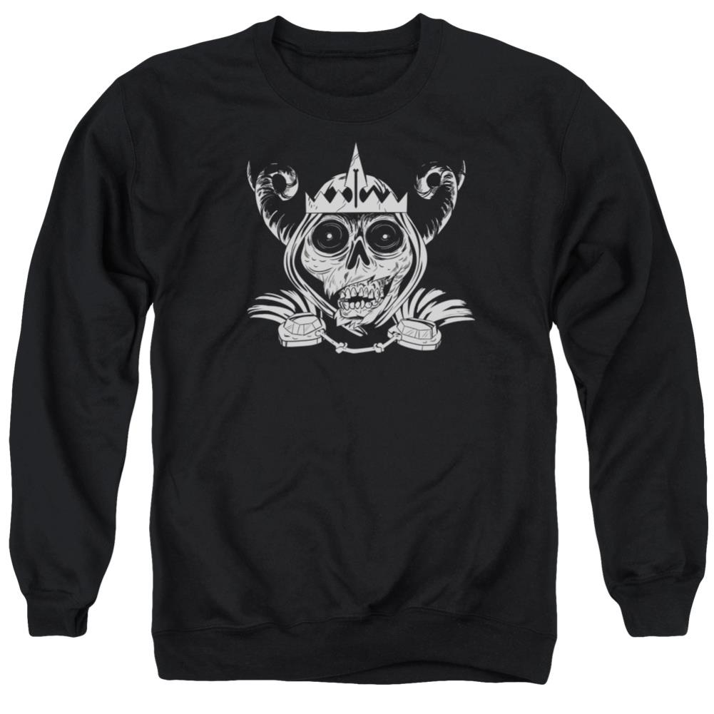 Adventure Time Skull Face Men's Crewneck 50 50 Poly Long-Sleeve T-Shirt