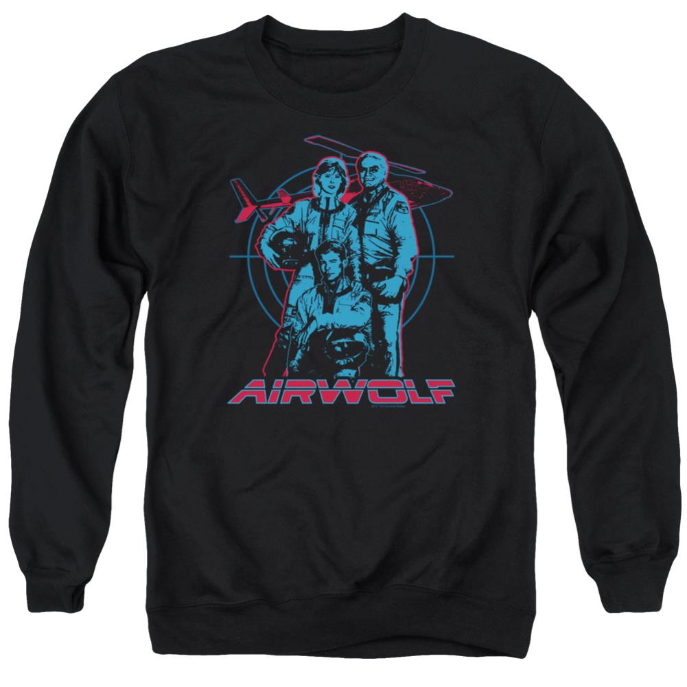 Airwolf Graphic Men's Crewneck 50 50 Poly Long-Sleeve T-Shirt