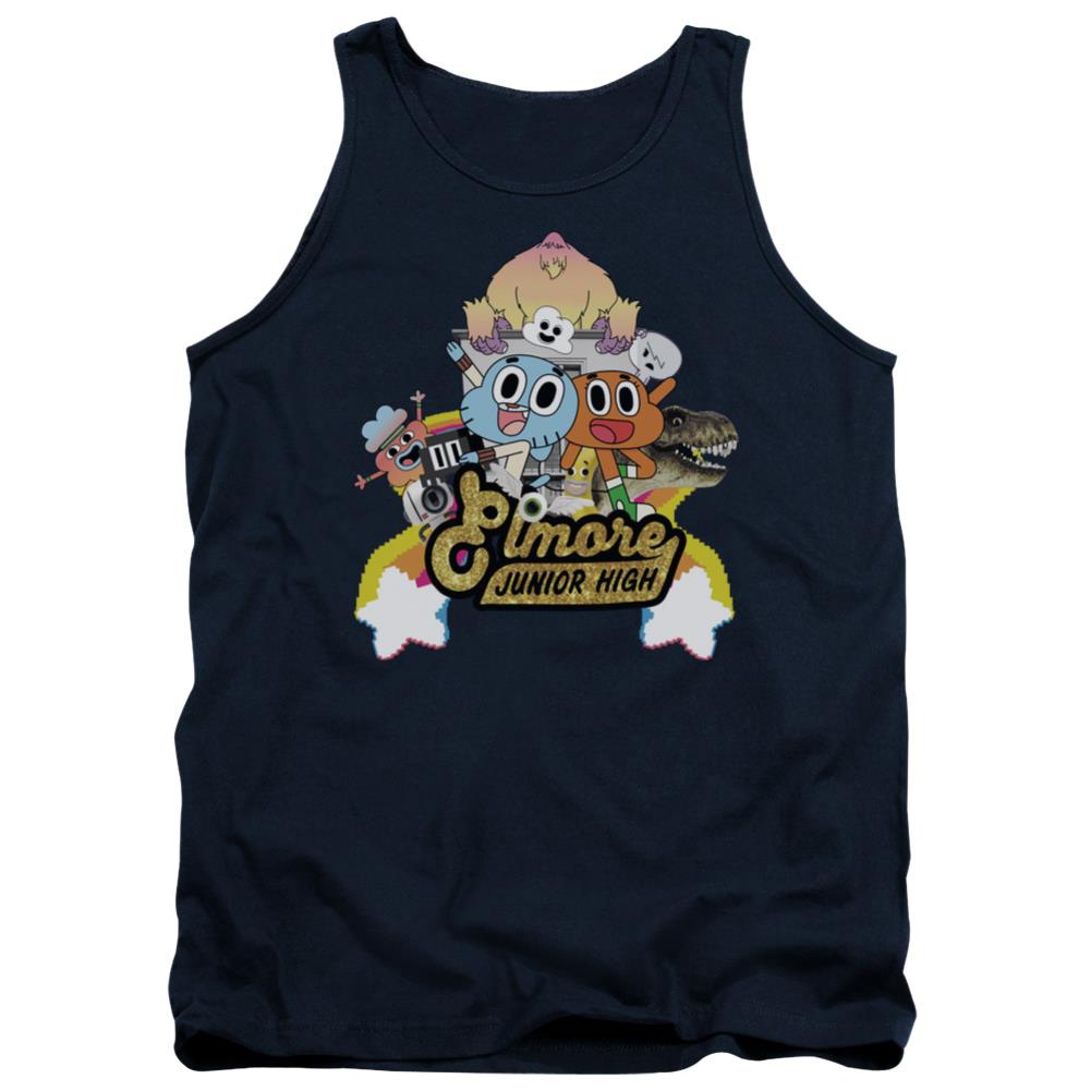 Amazing World Of Gumball Elmore Junior High Men's 18/1 Cotton Tank Top