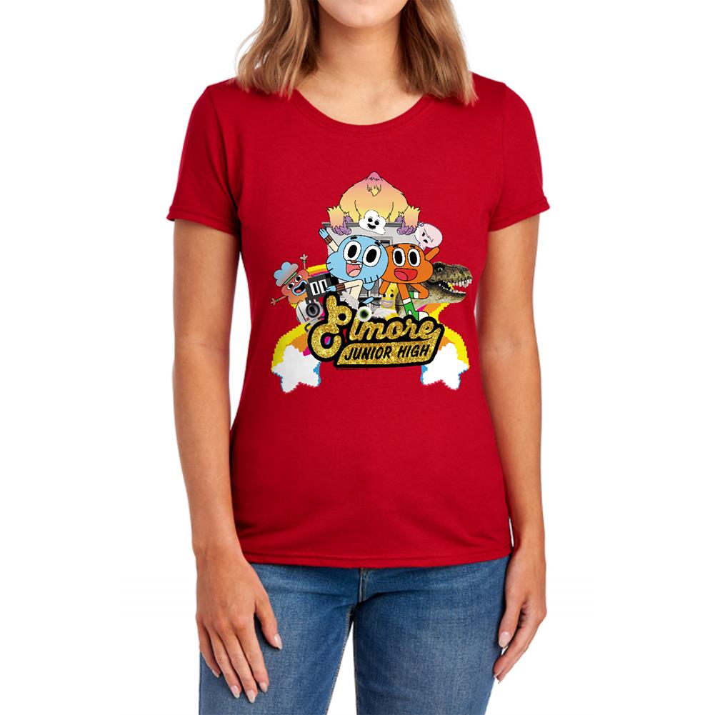 Amazing World Of Gumball Elmore Junior High Women's 18/1 Cotton Short-Sleeve T-Shirt