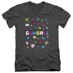 Amazing World Of Gumball Fun Drops Men's 30/1 Cotton Slim V-Neck T-Shirt