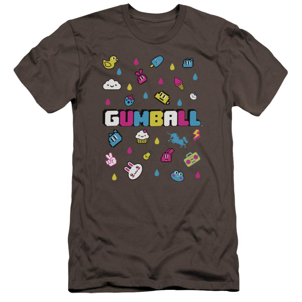 Amazing World Of Gumball Fun Drops Men's Ultra-Soft 30/1 Cotton Slim Short-Sleeve T-Shirt