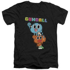 Amazing World Of Gumball Gumball Spray Men's 30/1 Cotton Slim V-Neck T-Shirt