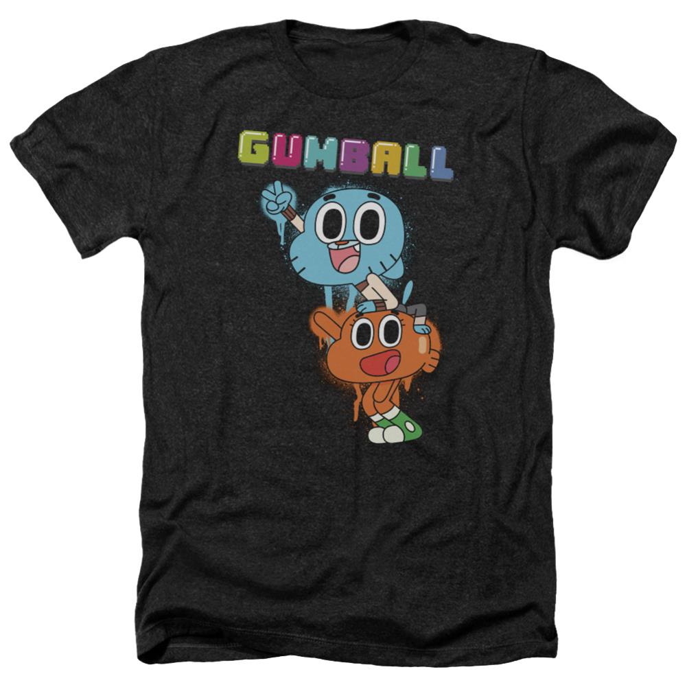 Amazing World Of Gumball Gumball Spray Men's 30/1 Heather 60 40 Poly Short-Sleeve T-Shirt